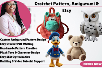write quality crotchet pattern, handmade crotchet knitting, amigurumi etsy shop