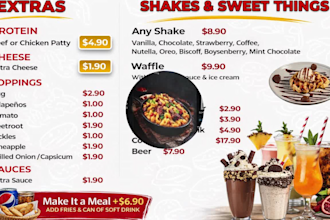 design digital menu board TV screens menu restaurant menu TV menu