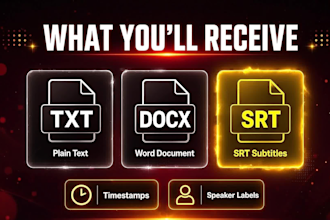 transcribe english audio and video to text or srt file