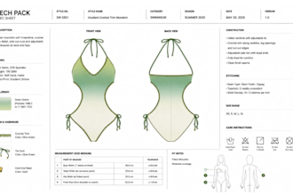 do athletic wear factory ready design swimwear tech pack beachwear spec designer