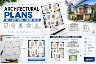 design architectural plans, house plans and 2d floor plans