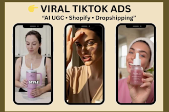create US ig tik tok shop ai ugc video ads for your shopify dropshipping product