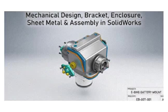 do mechanical design, bracket, enclosure, sheet metal, assembly using solidworks