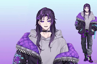 create a custom live 2d vtuber model art live 2d and professional rigging
