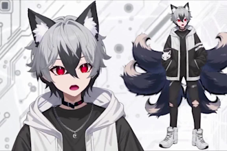 design and rig male live2d vtuber model anime vtuber avatar for streaming