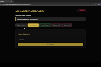 develop a custom PHP web application with admin dashboard