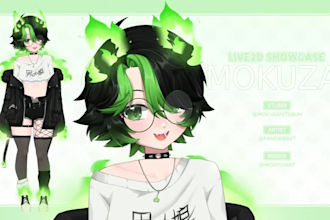 draw and rig live2d vtuber model, 2d vtuber rigging, anime character, for stream