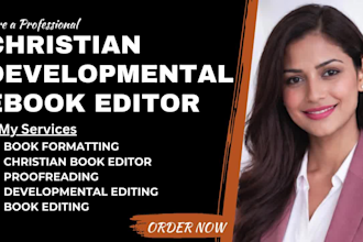 be developmental book editor for christian books, sermon, prayer journals