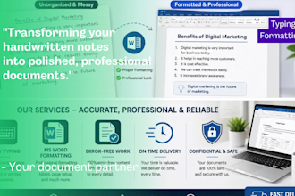 do fast copy typing and ms word formatting professionally