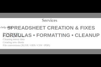 create and fix or format your spreadsheet