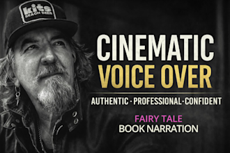 record your resonant, and cinematic male voice over