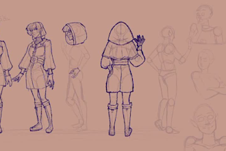 hand drawn digital character art