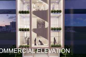 create 3d residential and commercial elevation design