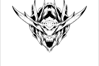 draw dark art illustration for merch, band, tattoo