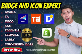 setup badge and icon avada ta deco sami essential seowill lably conversion bear