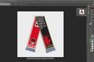 deliver ready to use soccer scarf mockup