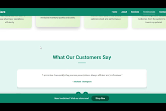 create a minimal small business landing page