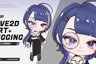 live2d vtuber chibi model art and rigging