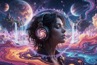 create psychedelic ai music video trippy animation music visualizer ai 4k