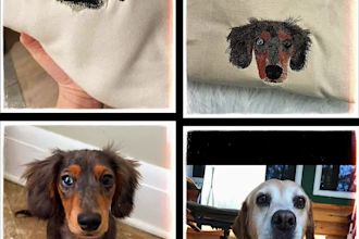 convert your dog cat pet into custom embroidery digitizing file