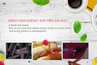 create an eye catching food and restaurant promo intro video