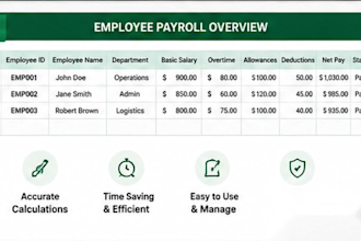 create an excel payroll, attendance and employee management system