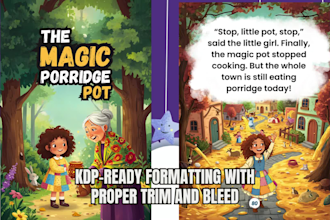 create children storybook illustration and kids book design for kdp