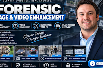 do forensic image, video enhancement, blurry image, video fix, plate number