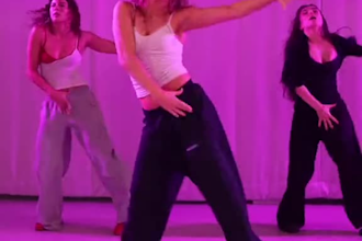 do trending tiktok dance, group choreography and viral twerk video