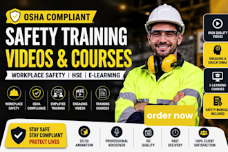 create osha compliant safety training video, hse workplace training course