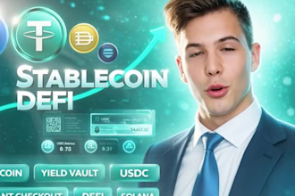 create stablecoin yield vault merchant checkout defi solana evm