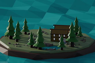 make game ready low poly assets and props stylized 3d scene
