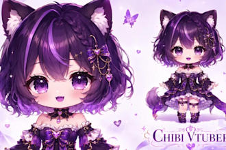 design rig cute chibi vtuber model live2d anime chibi vtuber studio stream