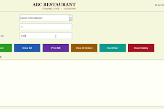 develop a restaurant billing and receipt printing software