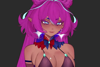 draw and rig live 2d vtuber model, vtuber commission, 2d vtuber model 3d vtuber