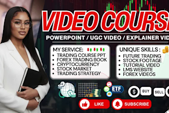 create forex trading, stock market, crypto, day trading elearning video course