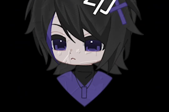 custom chibi live2d vtuber head  art and rigging