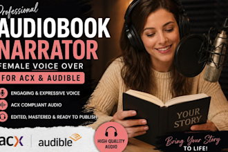 be your female audiobook narrator, voice over for acx and audible