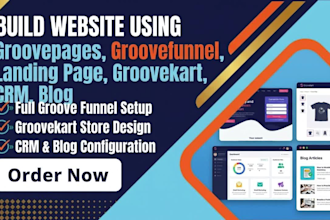 build website using groovepages groovefunnel landing page groovekart crm blog