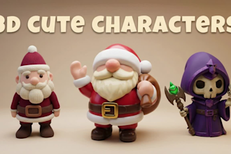 design cute 3d cartoon characters, blind box toys and printable figurines