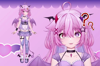 draw and rig anime 2d vtuber model, 3d vtuber , live2d rigging, v tuber