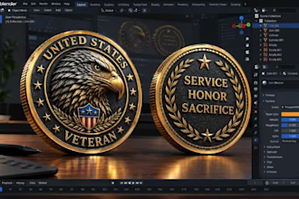 create custom 3d coins, challenge coins and 3d print ready stl models