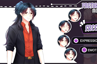design a professional custom pngtuber avatar for your streaming