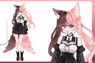 draw and rig live2d vtuber model, vtuber rigging, anime vtuber model