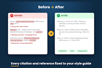 fix harvard, apa7 and ieee referencing and formatting thesis