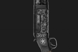 create a game ready 3d weapon model or hard surface prop
