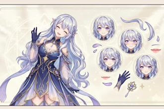 draw and design female vtuber design, live2d vtuber avatar vtuber in anime style