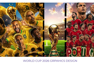 design FIFA world cup 2026 social media graphics, posters, and matchday designs