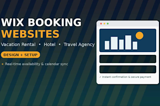 design a wix vacation rental, hotel, travel, or booking reservation website