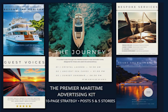 design a luxury maritime brand identity and advertising kit